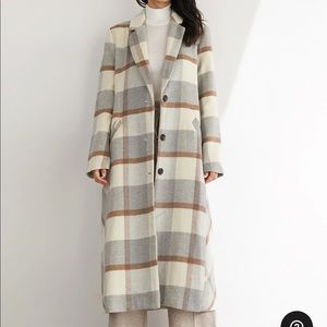 J.ing Plaid Oversized Trench Coat